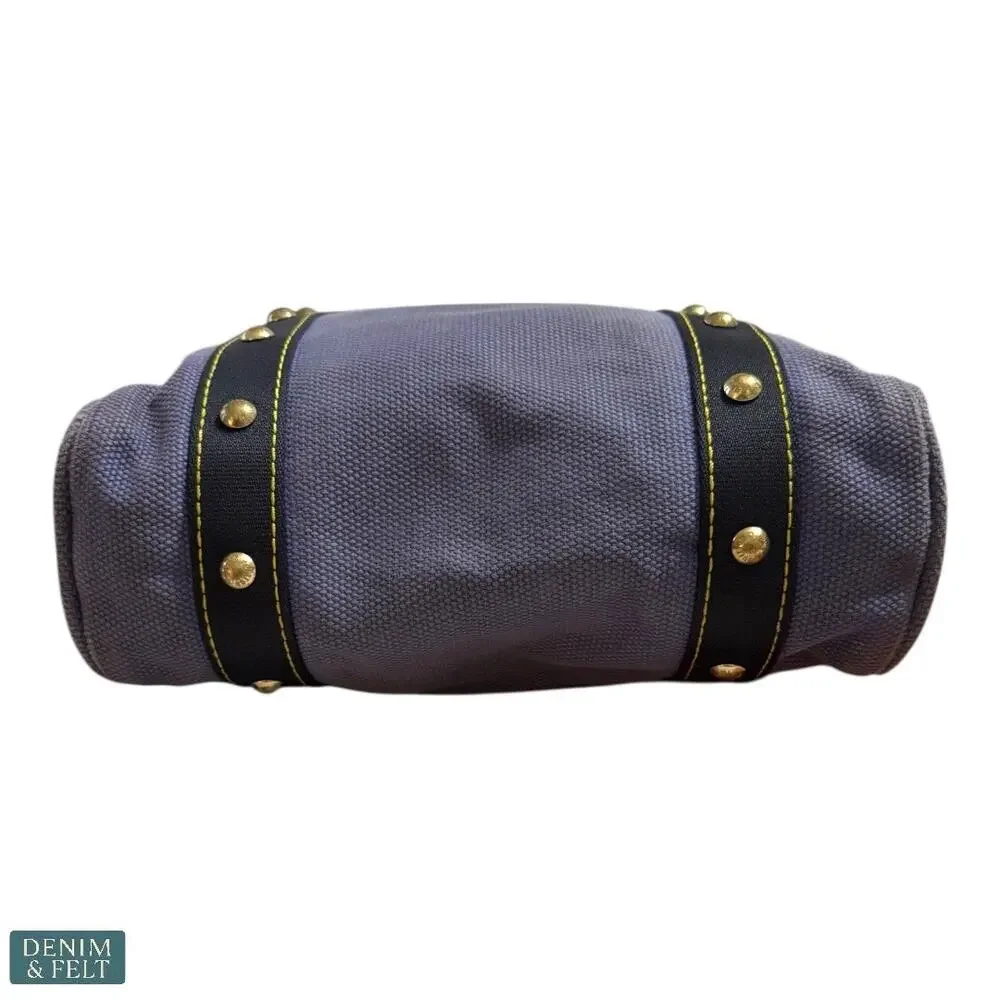 LOUIS VUITTON Antigua Cabas MM‎ Blue Canvas Tote Bag Studded Hardware Vintage